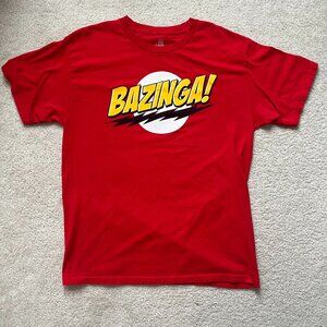 Big Bang Theory “Bazinga!” T-Shirt (Red, Size L)